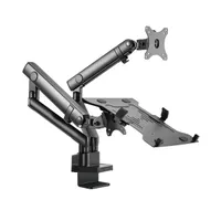 GEMBIRD MA-DA3-02 asztali monitor- és notebook konzol 17"-32" fekete, 2-kijelzős, VESA 75x75;100x100, 8 kg