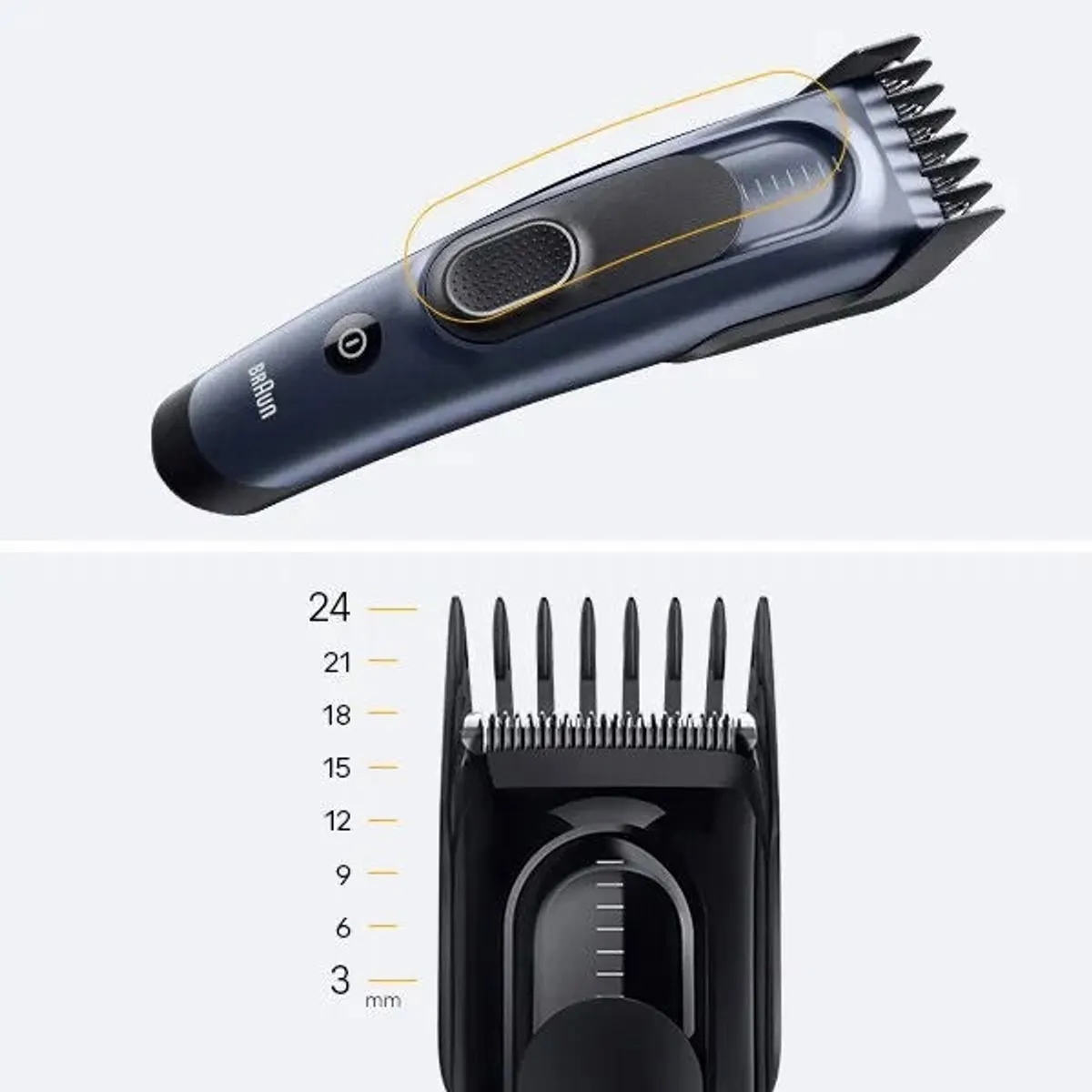 Braun 10AS490174 HC 5510 hajvágó 3-24 mm memóriazár, vezetékes és vezeték nélküli, 50 perc üzemidő, acél penge, mosható #5