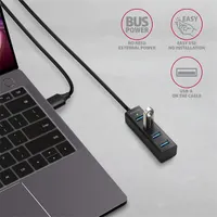 AXAGON HUE-M1AL 4-portos USB3.2 Gen 1 mini hub fém ház 120 cm kábel 4x USB-A #4