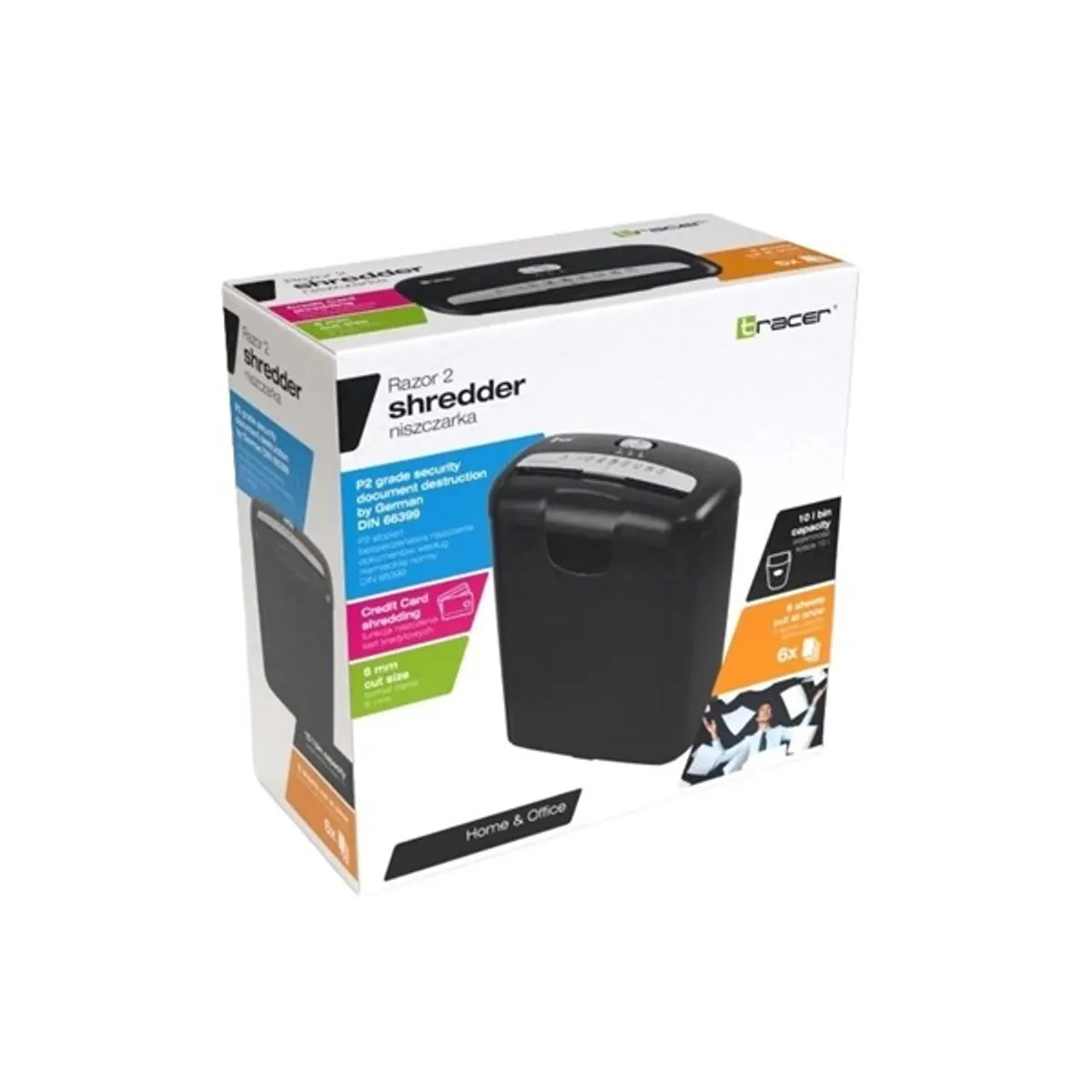 TRACER TRANIS46722 Razor 2 iratmegsemmisítő 6 mm csíkokra vágás 10 L fekete #4