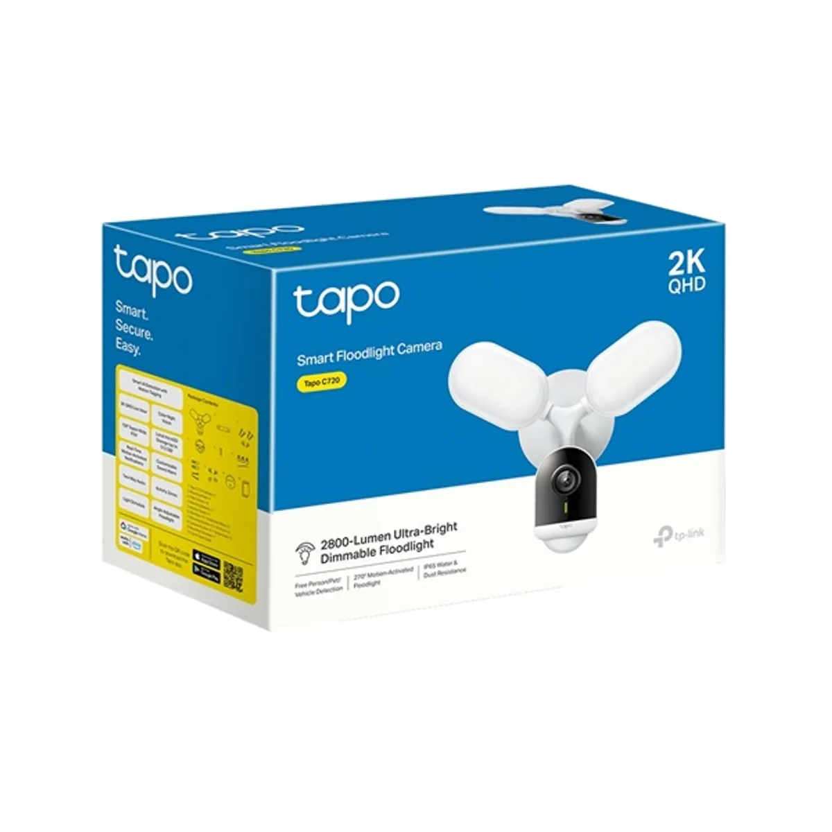 TP-LINK TAPO C720 Floodlight Kamera 2K QHD IP65 153 fok 2800 lm 850 nm éjjellátás microSD 512 GB #8
