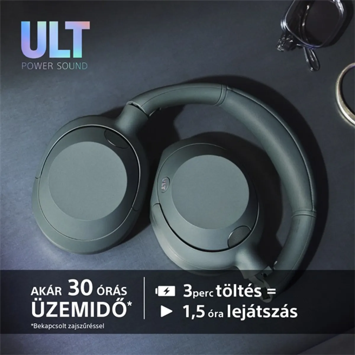 Sony WHULT900NB.CE7 ULT WEAR 40 mm hangszóró, zajszűrő, Bluetooth, multipoint, 30 óra üzemidő, fekete #7