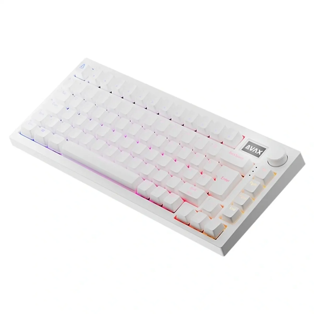AVAX AVAX_GM02Y_PRO_WHITE GM02 PRO 75 százalék gasket mechanikus Gateron sárga rgb világítás magyar kiosztás három módú csatlakozás #1