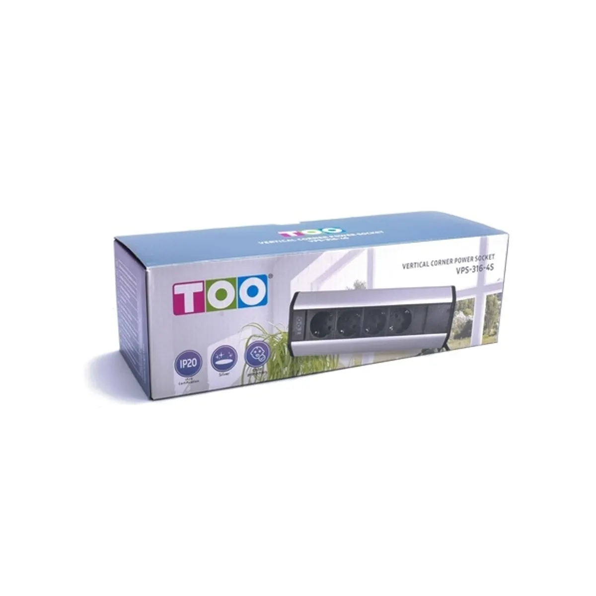 TOO VPS-316-4S ip20, 4x schuko, ezüst, 1,8 m, 3x1,5 mm2 #7