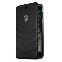Ferrari FEHQUFLBKP7LBK Heritage flip tok bőr fekete iPhone 7 Plus Apple 5,5"