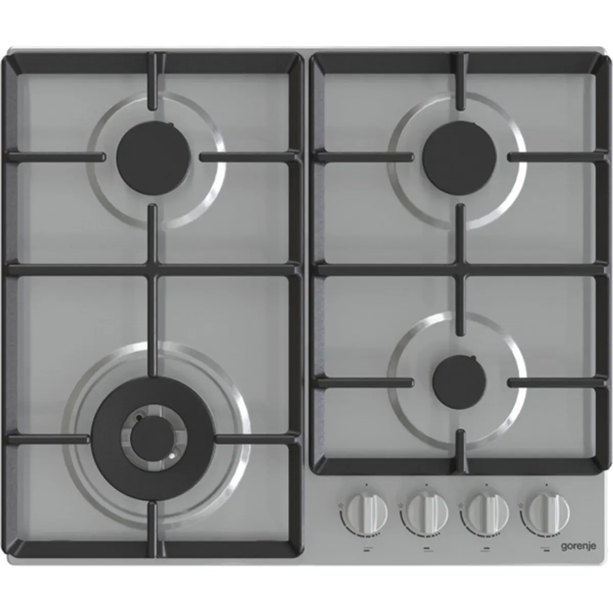Gorenje 737658 GW641EX inox beépíthető gázfőzőlap 4 zónás wok égő egykezes gyújtás #1