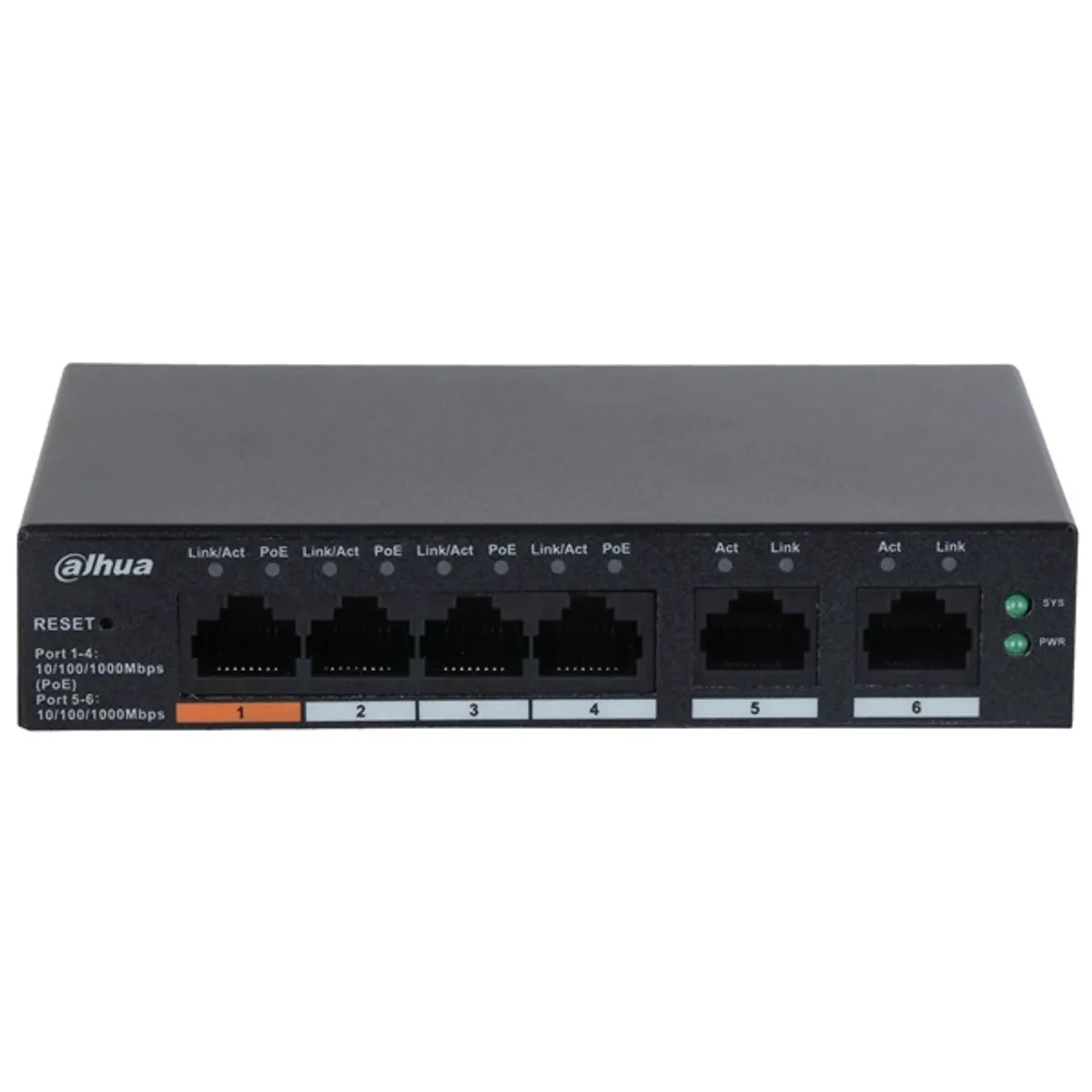 Dahua CS4006-4GT-60 PoE switch cloud managed 4x PoE 60W 2x1Gb uplink 6x gigabites portok #2