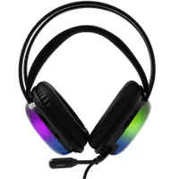 White Shark Ws Gh-2444B Peacock-B fekete gamer fejhallgató RGB világítás, vezetékes, 50 mm, 32 ohm, 103 dB, 20-20000 Hz, mikrofon baloldali, 200 cm kábel #2