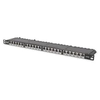 DIGITUS DN-91624S-SL-SH patch panel 24 port 0,5U 19" cat6 árnyékolt fekete