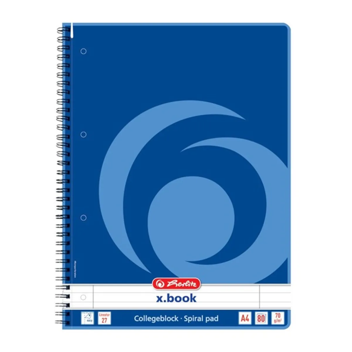 Herlitz 00306423 spirálfüzet A4 80 lap vonalas perforált lefűzhető #1