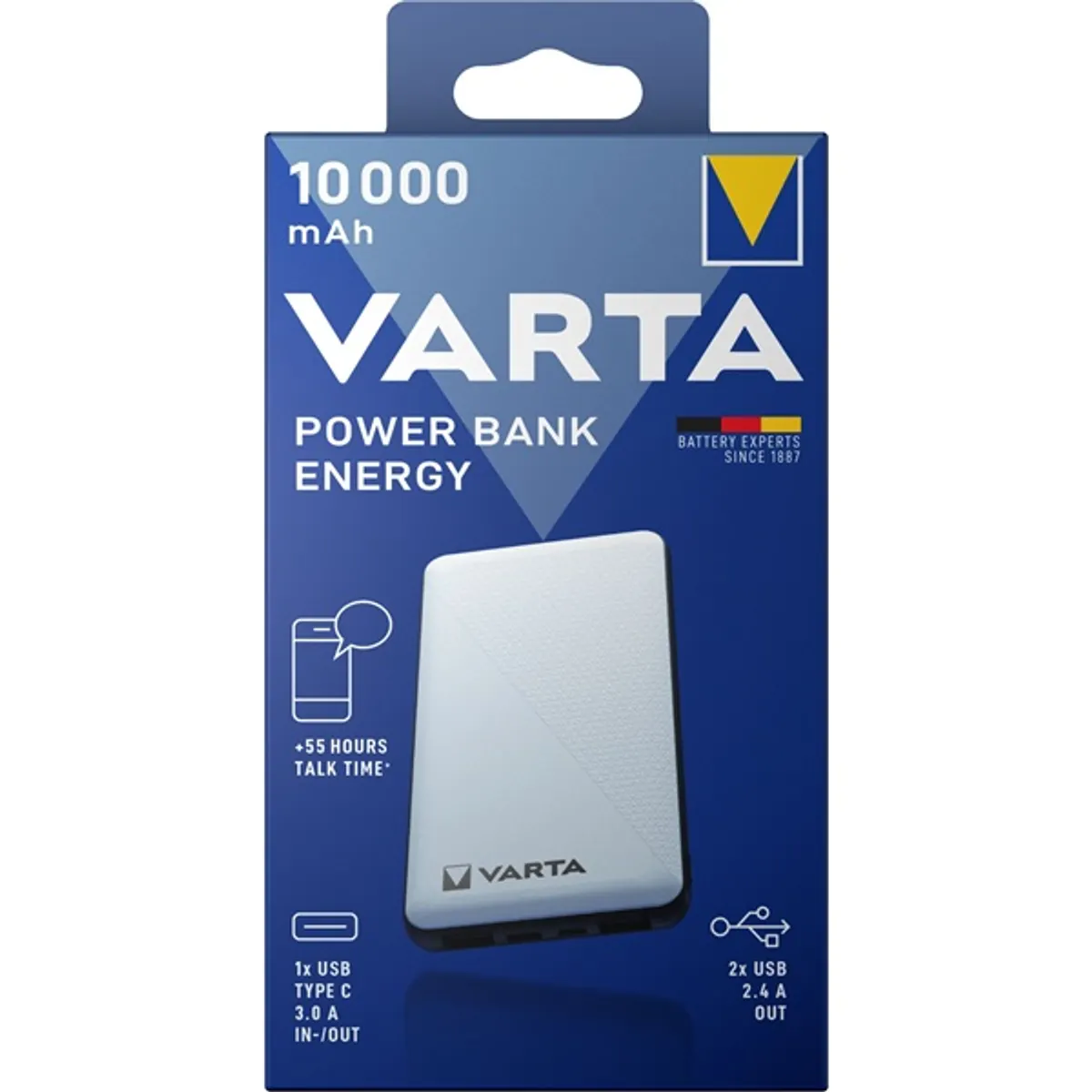 VARTA 57976101111 Power bank 10000mAh Fehér 3 eszköz egyidejű töltés USB-C 1x USB-A 2x Micro USB 1x #5
