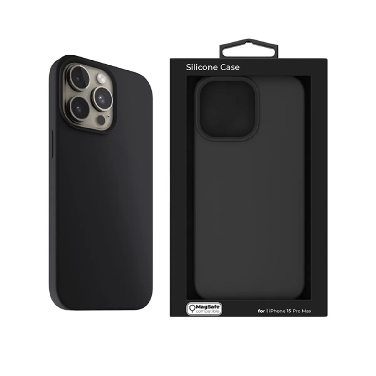 Nextone IPH-15PROMAX-MAGCASE-BLACK szilikon hátlap iPhone 15 Pro Max fekete 6,7" MagSafe kompatibilis #1