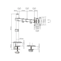 GEMBIRD MA-D1-01 monitortartó kar 17"-32" 9 kg 75x75 100x100 #2