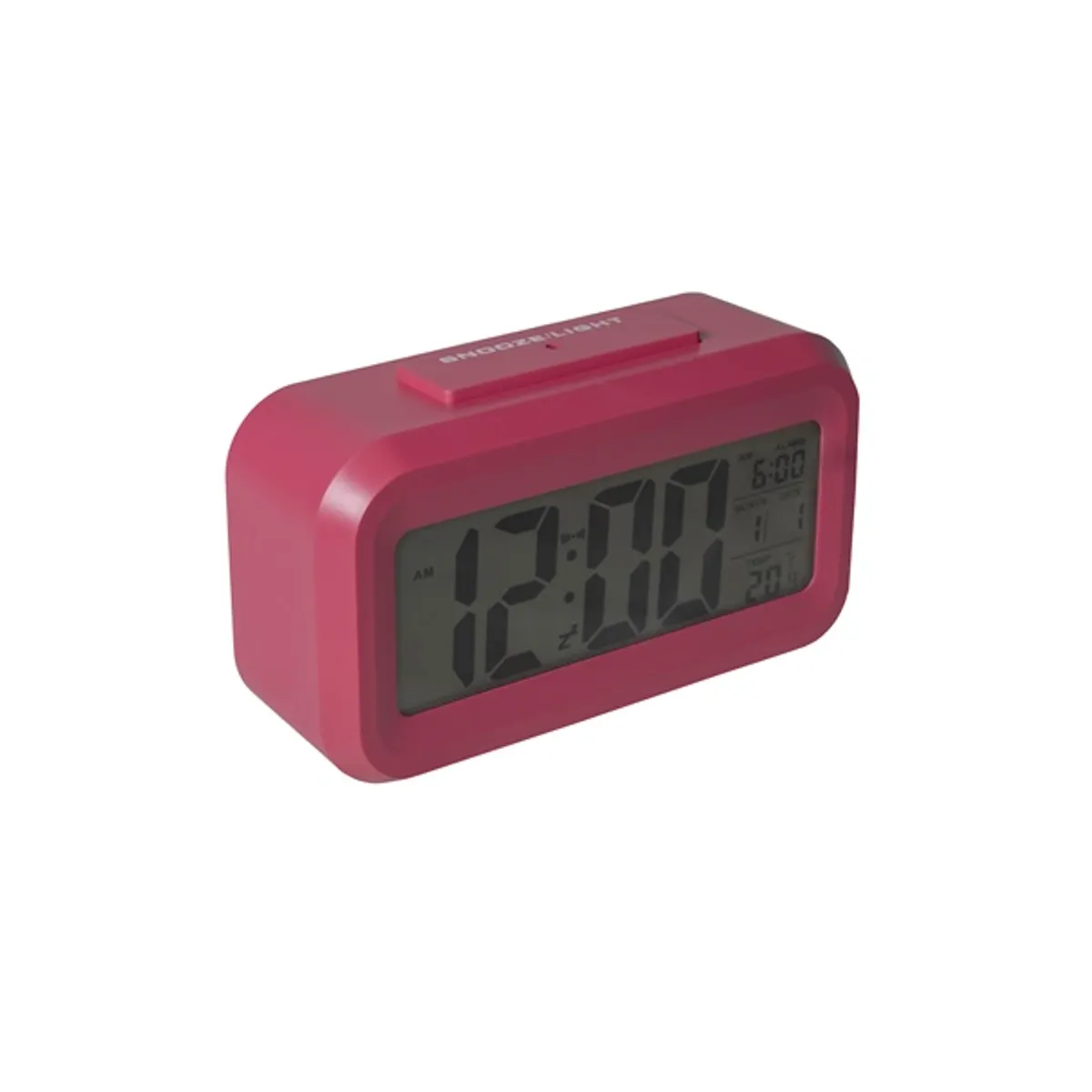 TOO DC-100-PK digitális ébresztőóra hőmérséklet kijelzővel rózsaszín led 12-24h automatikus fényerő beállítás #3