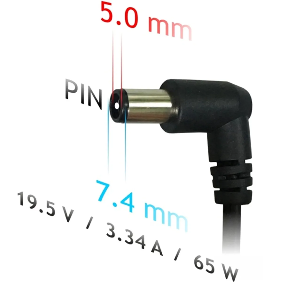 AKYGA AK-ND-05 Notebook hálózati töltő 65W 19.5V 3.34A 7.4x5.0 mm pin 120 cm fekete #3