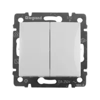 Legrand 774408 Valena kettős váltókapcsoló fehér 10A IP31 rugós bekötés
