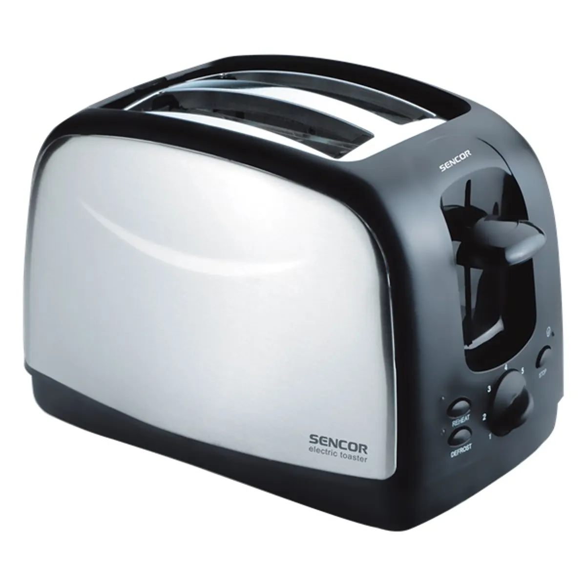 Sencor 40006807 STS 2651 kenyérpirító 2 szelet 850 W fekete inox automatikus szeletkiemelés morzsatálca olvasztás #1