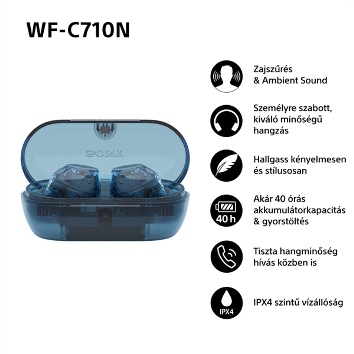 Sony WFC710NL.CE7 WFC710 True Wireless fülhallgató zajszűrős IPX4 12 óra #4