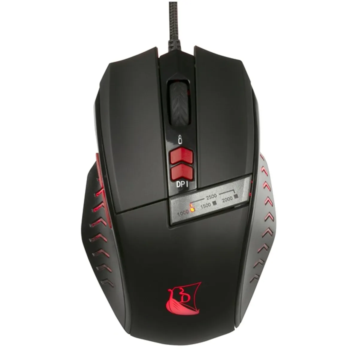 Drakkar KX-GMD-M20E-PC Runemaster evo usb vezetékes 6 gomb 180 cm 2500 dpi fekete #3