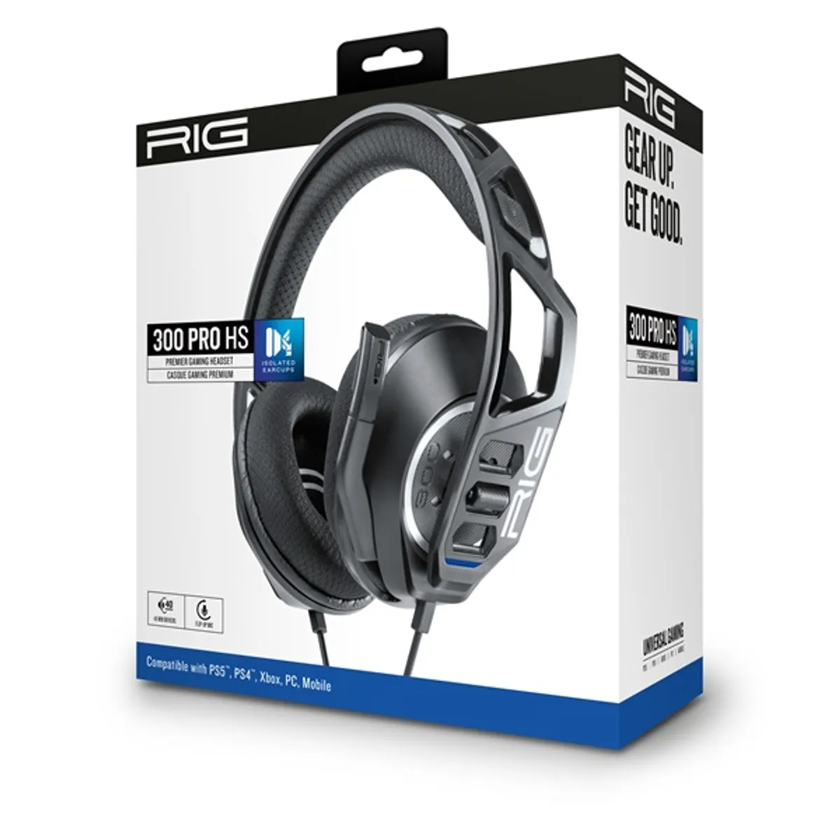 NACON 2808366 RIG 300PRO HS PS5 fekete 40 mm 32 ohm 20-20000 Hz 111 dB 120 cm vezetékes mikrofon 100-10000 Hz PS4 PS5 Xbox Switch PC #6