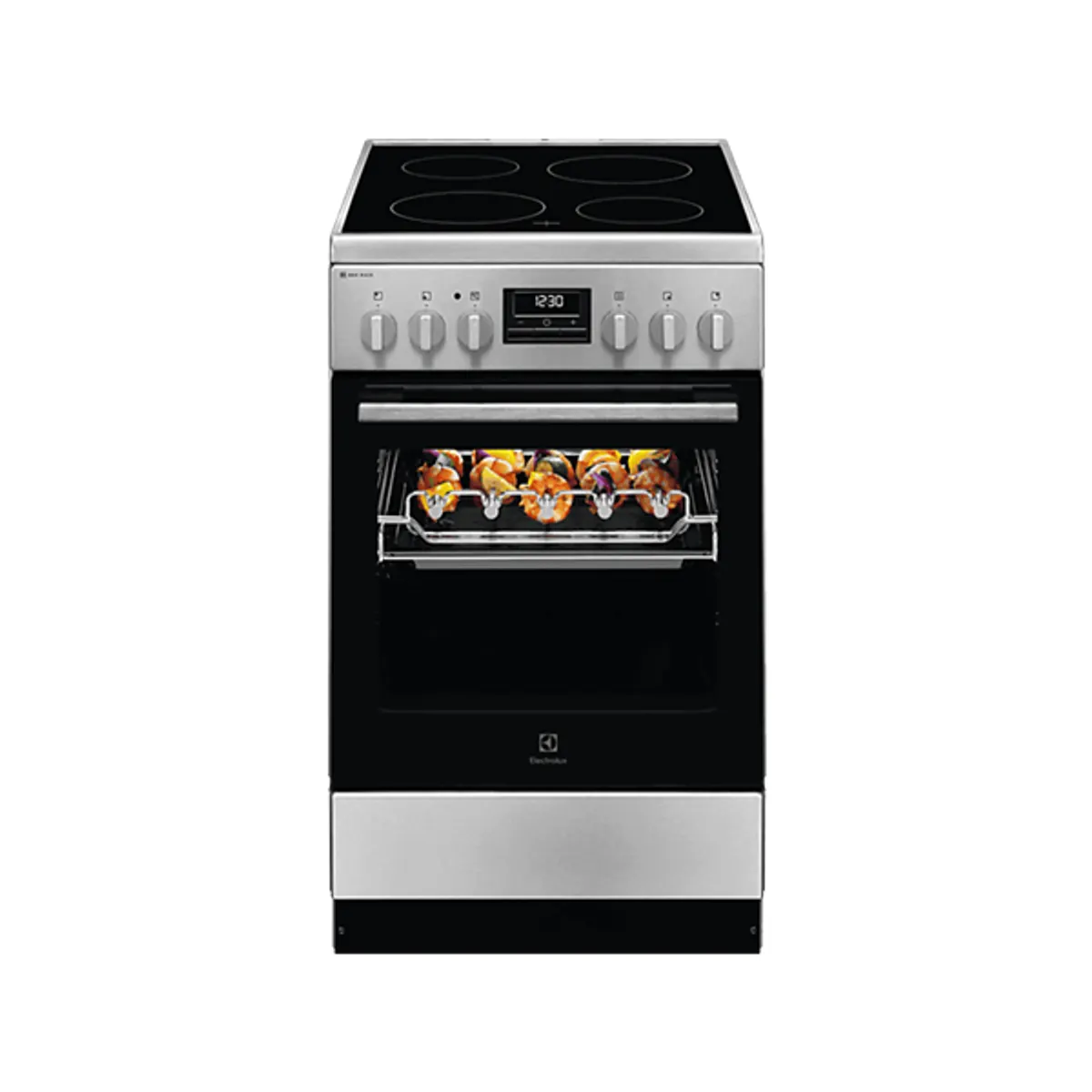 Electrolux 943005713 kerámialapos tűzhely, szabadonálló, inox, főzőzóna: 4, grill, sütővilágítás: Van #1