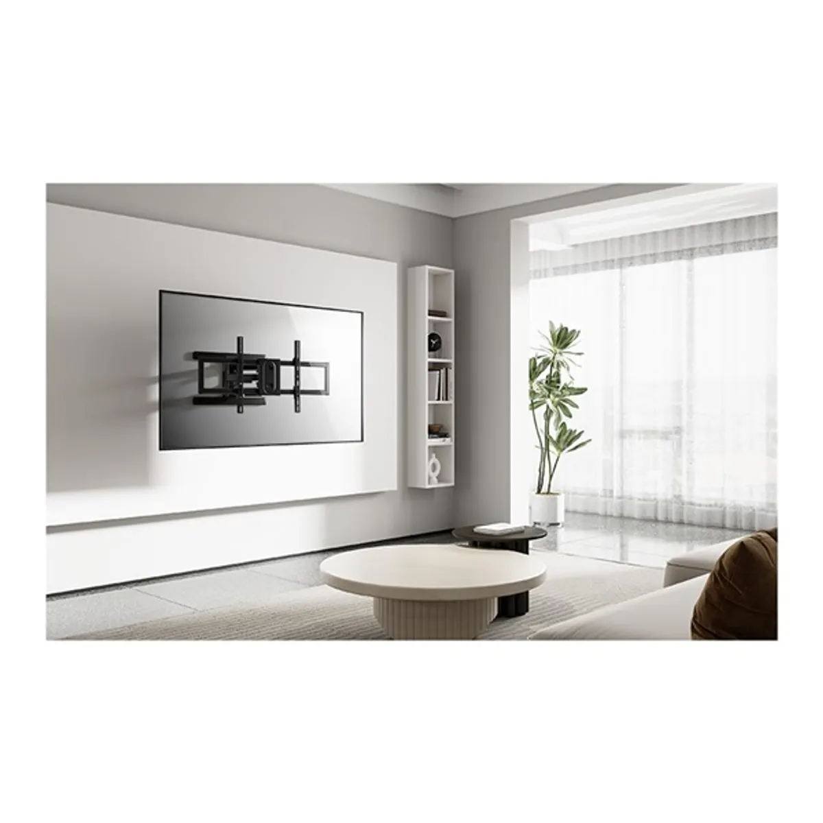 Stell 35061032 fali konzol acél fekete 60 kg forgatható billenthető kábelrendező 1 db 43"-100" Vesa 200x100-800x400 #7