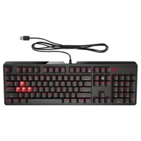 Hewlett Packard 6YW76AA OMEN Encoder Cherry MX Red kapcsolók, RGB LED világítás, anti-ghosting, USB, angol kiosztás, numerikus billentyűzet