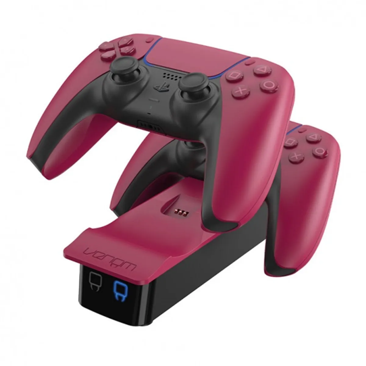 Venom VS5010 PS5 dupla töltőállomás Cosmic Red Csúszásgátló talp, Töltöttségjelző LED, USB Type C #1