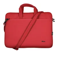 TRUST 24449 Bologna Eco Slim 16" laptop táska PET újrahasznosított, piros, 2 rekesz, vállpánt, hordozó fogantyú, elülső zseb #3