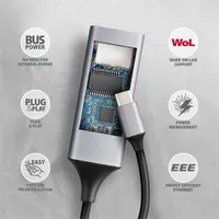 Axagon ADE-TXPD USB-C gigabites Ethernet adapter ezüst fekete 15 cm RJ-45 #6