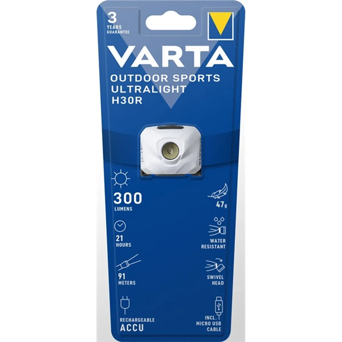 VARTA 18631101401 Ultralight H30R fehér 300 lm fókuszálható IPX4 21h #6