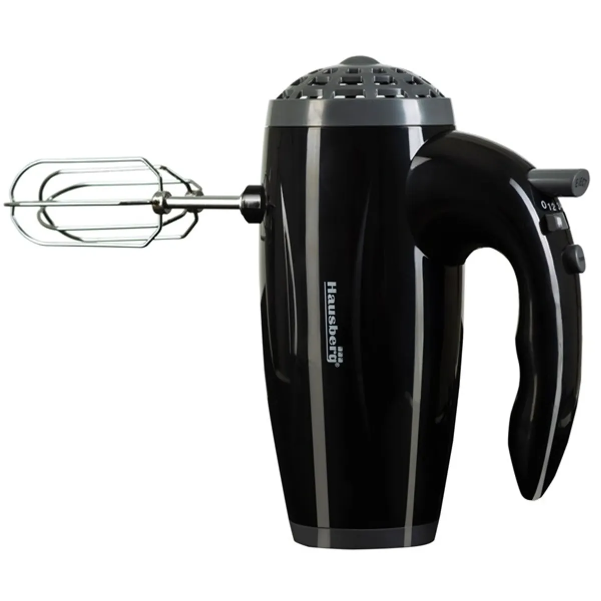 Hausberg HB-4119NG Kézi mixer 300W réztekercses motor 5 fokozat fekete dagasztás keverés 110 cm kábel #2
