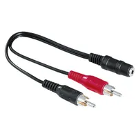 Hama 00205186 sztereó 3,5 mm jack - 2RCA dugó adapter 0,1 m fekete
