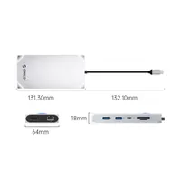 ORICO ORICO-XCR-X22-GY-BP 12in1 USB-C dokkoló USB 3.0 5 db HDMI 1 db USB-C 1 db LAN 1 db D-Sub 1 db fejhallgató csatlakozó van #2