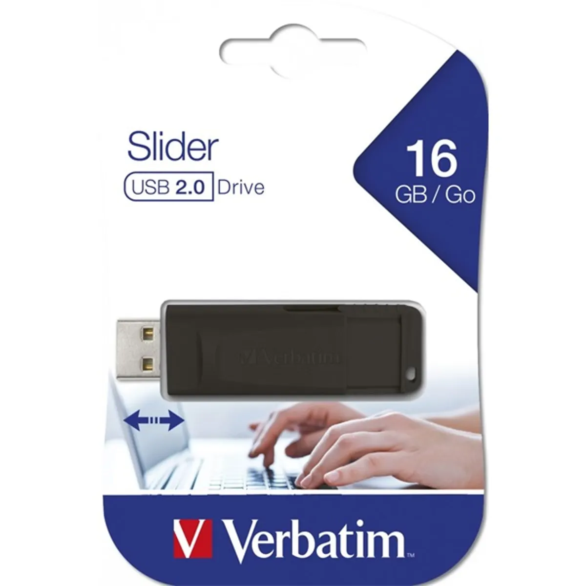 Verbatim 98696 Pendrive slider Kapacitás 16 GB USB 2.0 Kupakos Olvasási 10 MBps Írási 4 MBps Hardveres titkosítás műanyag fekete #3