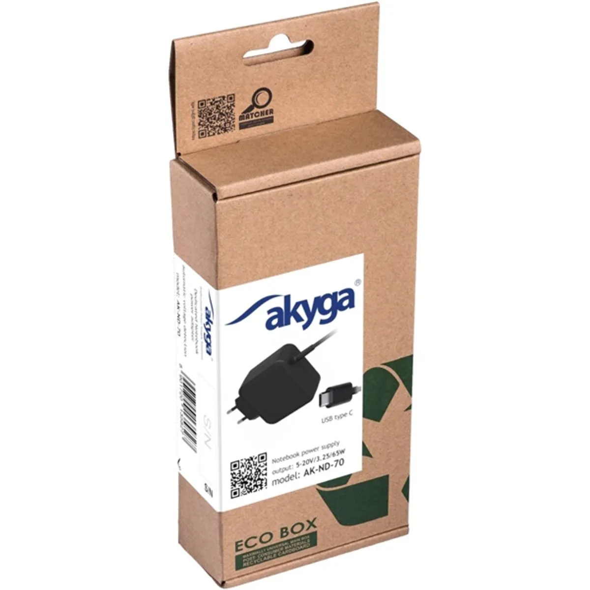 AKYGA AK-ND-70 Notebook töltő USB-C 65W Power Delivery QC 3.0 1.2m #3