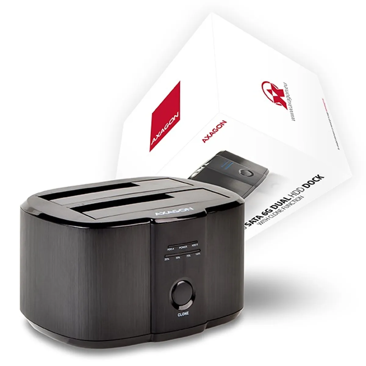 AXAGON ADSA-ST Dual HDD dokkoló USB 3.0 2,5" és 3,5" SATA 6G UASP klónozás alumínium fekete külső #2