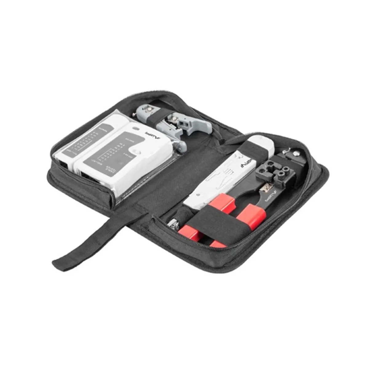 LANBERG NT-0301 Hálózati szerszámkészlet és tesztelő Kábelteszter RJ-45 RJ-12 RJ-11 Krimpelő szerszám 8p8c #8