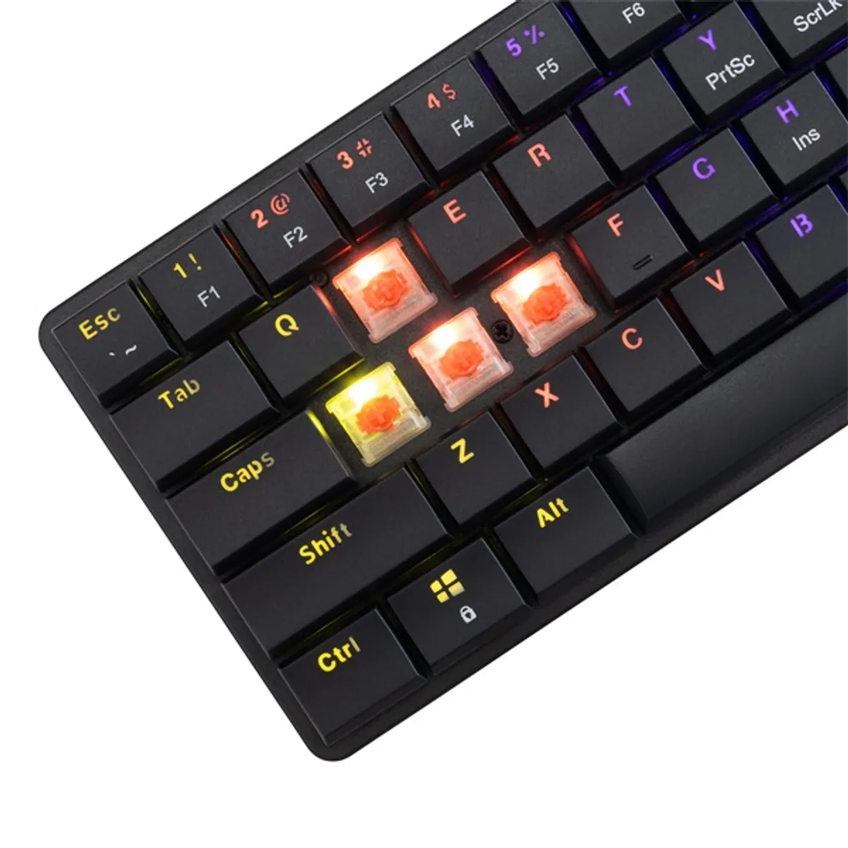 White Shark WS GK-006111-B/R-US Nagamaki fekete mechanikus USB-C RGB 61-62 gomb anti-ghosting #4