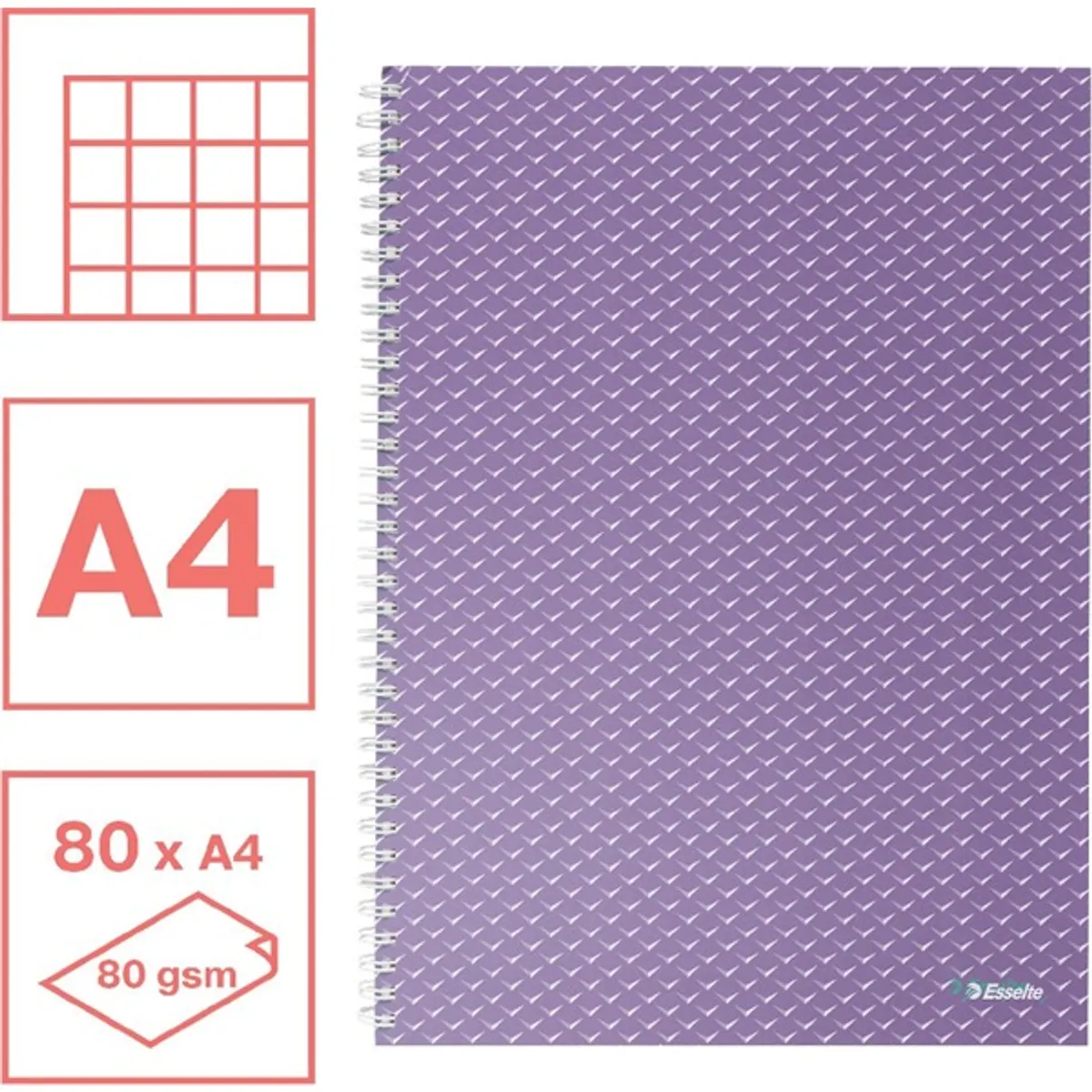 Esselte 628479 ColourBreeze A4 kockás spirálfüzet 80 lap #2
