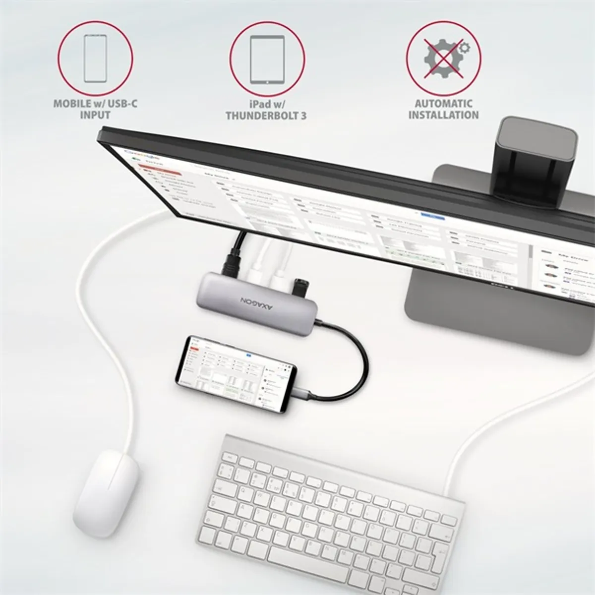 Axagon HMC-HCR3A 5in1 USB-C hub 3x USB-A, HDMI, SD és microSD olvasó, 20 cm kábel #5