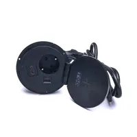 Too GPS-103-1B süllyesztett hálózati elosztó fekete 1x Schuko Usb-A Hdmi Usb-C 1.8 m ip20 Qi 5W Usb töltő 5V 2.4A #3