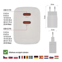 EMOS V03G35 GaN PD 35 W univerzális USB töltő 2 USB-C Fehér #4