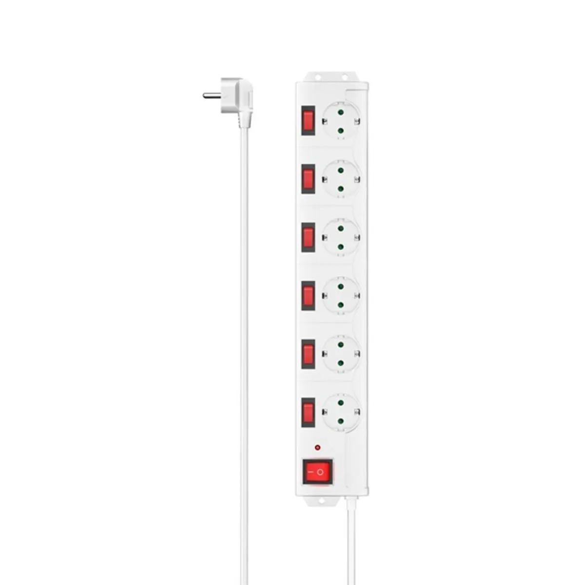 Hama 00223159 Hálózati elosztó 6 aljzat, 6 kapcsolók, 1,4 m, fehér, túlfeszültség-védett, SCHUKO #1