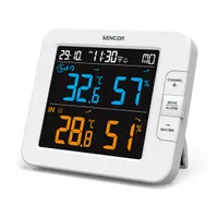 SENCOR 52000378 Időjárás állomás Fehér 130x112x27,5 mm LCD Vezeték nélküli ébresztőóra 2xAA #4