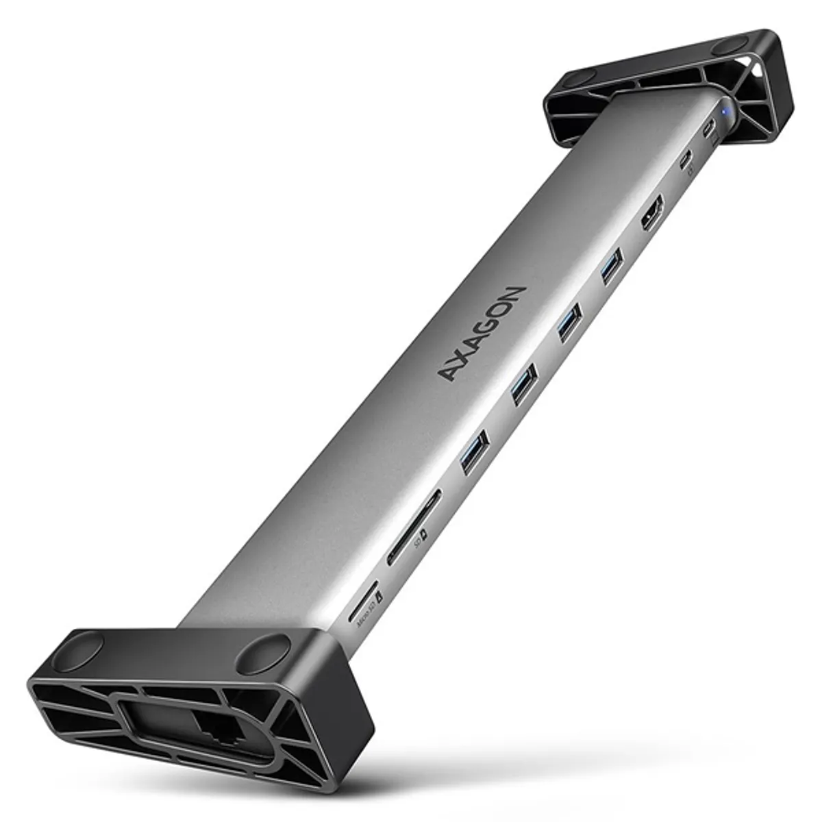 AXAGON HMC-10HLS LONGER 9in1 dokkoló USB-C HDMI LAN SD MicroSD 6 USB 25 cm #1