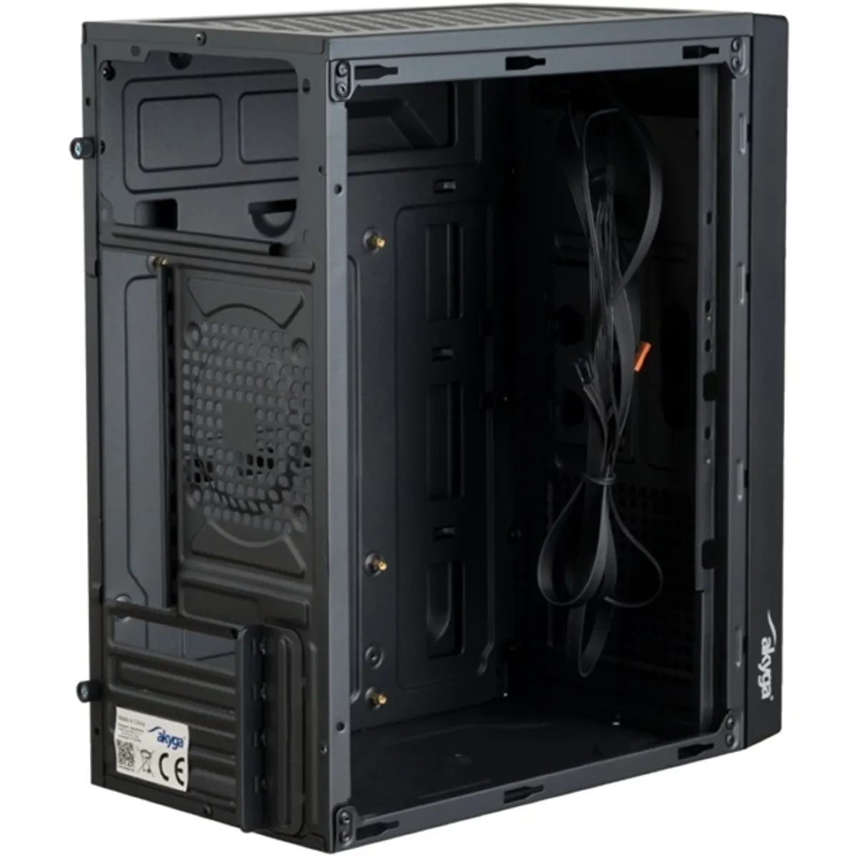 Akyga AK36BK micro atx ház fekete USB 3.0 előlapi fejhallgató csatlakozó mikrofon csatlakozó 3 belső meghajtóhely táp nélküli 3 ventillátor #6