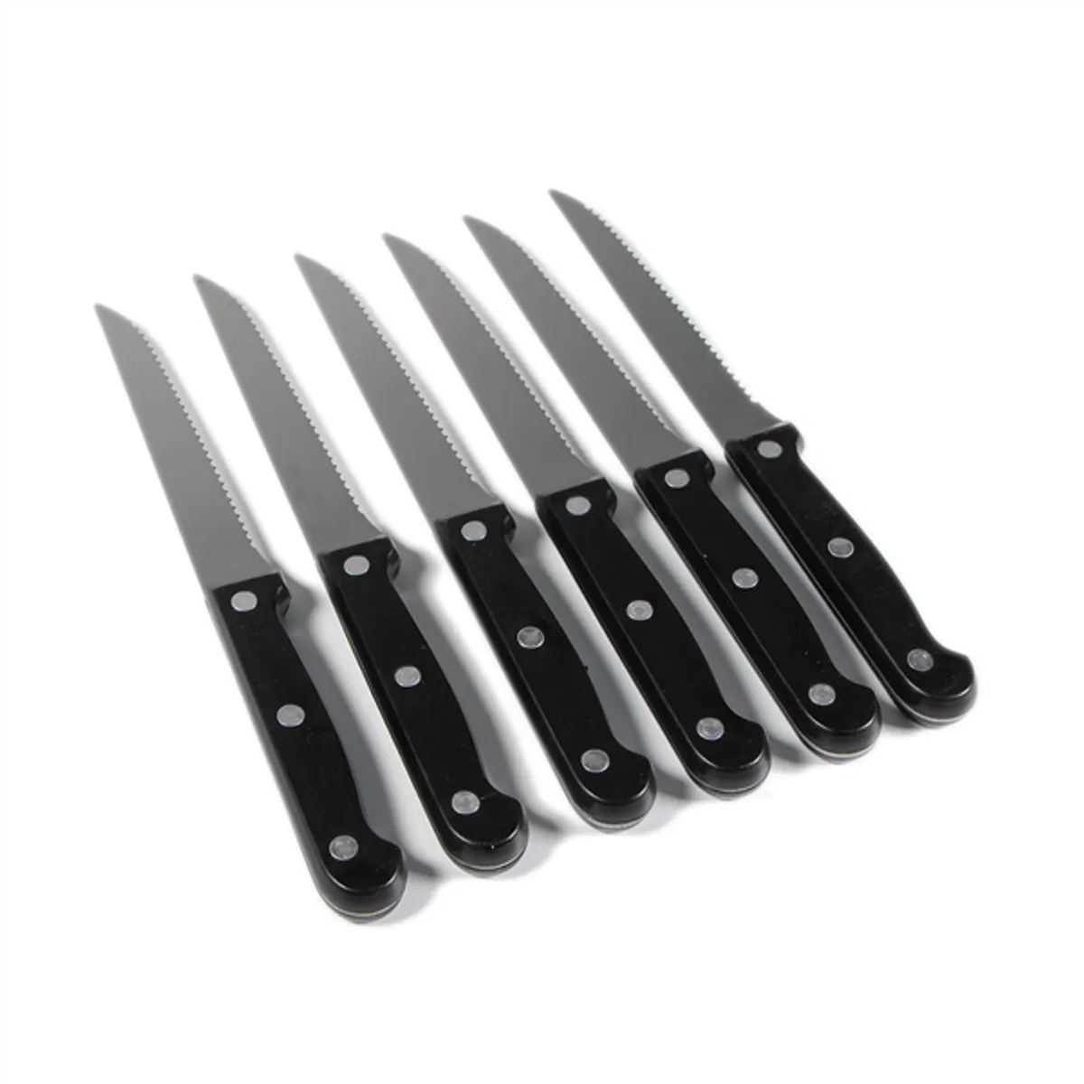 IRIS KT-602 steak-kés készlet 7 részes rozsdamentes acél pengék fa tároló blokk #3