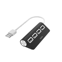 Hama 00200119 USB hub 4x USB-A USB 2.0 táp nélküli integrált kábel fekete