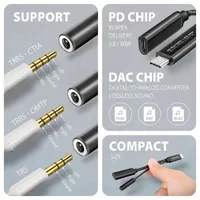AXAGON ADA-HCPD USB-C hangkártya DAC adapter fekete 3,5 mm jack USB-C 60W PD Hi-Res 384 kHz 32 bit #4